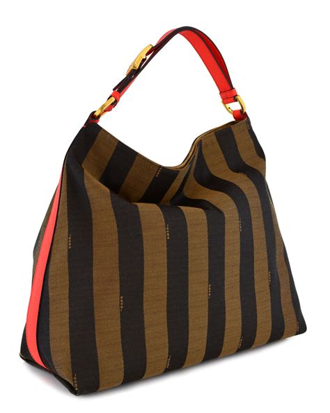 fendi brown striped bag|brown Fendi fabric.